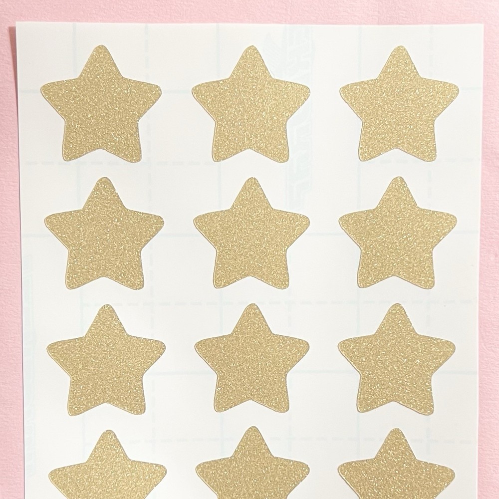 Gold Shimmer Vinyl Star Stickers! – 0.5 to 3 inch – Choose a Size!