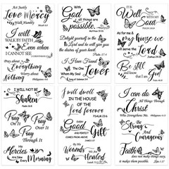 Rub on Transfers for Crafts 11.8 x 7.9 inches, Bible Verses; Butterfly
