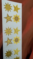Vintage Sandylion Stickers Stars Starburst Green Blue And Gold Lot Of 3 Strips
