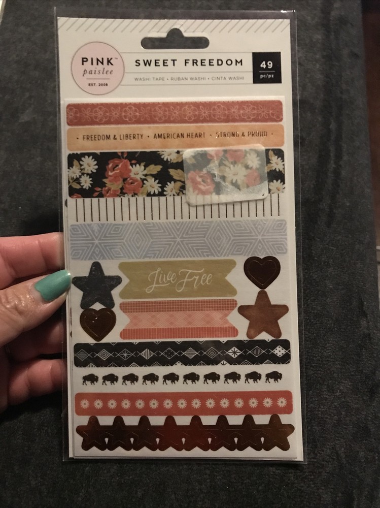 Pink Paislee Sweet Freedom Collection Washi Shapes with Foil Accents 310251 2017