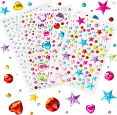 Small Rhinestone Gem Stickers for Crafts, Scrapbooking, DIY Decoration