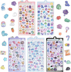 Puffy Stickers Set – 5 Sheets, 250+ Kawaii Decorative Stickers