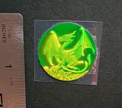Vintage Stickers 3D Holographic Dragon Sticker Polaroid VERY RARE HTF