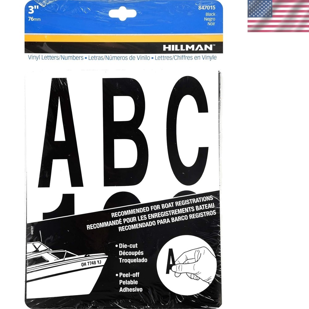 3-Inch Black Die-Cut Numbers Kit – Durable, Self-Adhesive Vinyl Letters