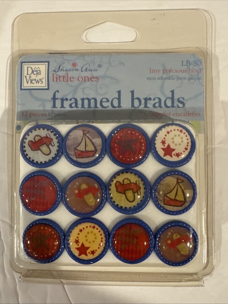 Deja Views Sharon Ann LITTLE One Framed Brads Precious Boy Boats Plane Scrapbook
