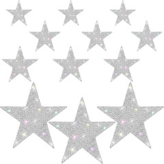 12 Pieces Rhinestone Car Stickers Glitter Star Stickers, Self-Adhesive Crystal C