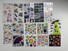 Space, Weather, And Aliens Stickers, 14 Sheets, Stickiiclub And Pipsticks