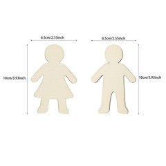 32 Pack Wood People Cutouts Female Male Cutouts Wooden Kids Boy & Girl Hangin…