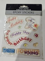 keepsake essentials epoxy word stickers Birthday For You