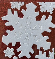 WHITE FUZZY SNOWFLAKES Sticker (10pc)Stampendous•Holiday•Sm•Med•Lg •Falling Snow