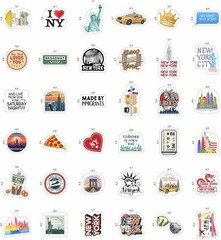 New York Themed Stickers – 100 Pcs Waterproof Vinyl for Endless Creativity