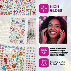 Gikboup 3521 Pieces Self Adhesive Jewels for Crafts, Gems Stickers Red