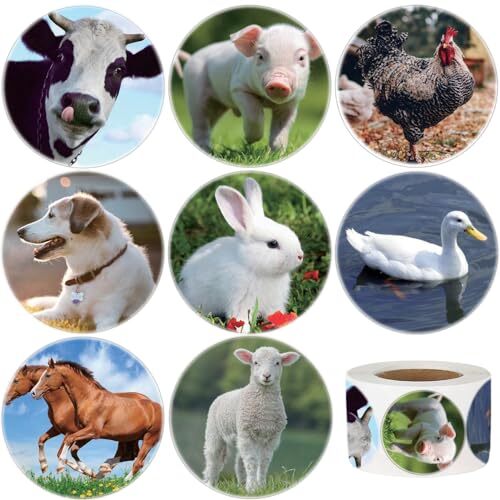 600 Pcs Realistic Farm Animal Stickers for Kids Classroom Barnyard Party Favor