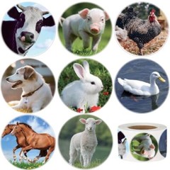 600 Pcs Realistic Farm Animal Stickers for Kids Classroom Barnyard Party Favor