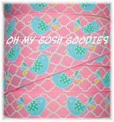 7/8 EASTER LITTLE CHICK BIRDIE PIE QUATREFOIL GROSGRAIN RIBBON 4 HAIRBOW PINK