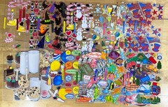 Stickopotamus Sticker Binder Denim Jeans Pocket + 97 Sticker Sheets New/Used