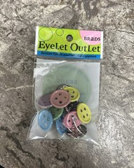 Eyelet Outlet Shape Brads 12/Pkg Button Brads Pastel Baby