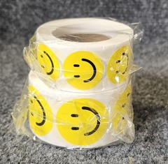 2 Rolls HAPPY FACE STICKERS – 2 Sizes