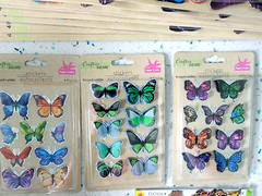 Crafter’s Square Butterfly Stickers Craft 56 total bonus butterfly necklace NEW