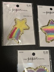 The paper studio Sticker Patches Set Of 3 Shooting Star, Heart And Star Fuzzy