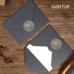 Save the Date Stickers – Gold Foil Wedding Favor Labels – Transparent Clear Enve