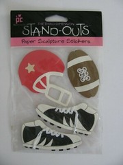 Provo Craft Stand-Outs FOOTBALL 3D Paper Sculpture Stickers NIP