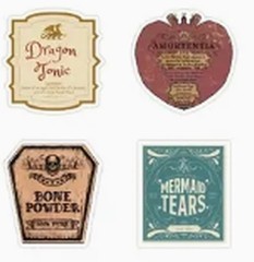 Victorian Trading 50 Gothic Apothecary Labels Planner Journal Stickers 6D