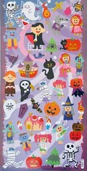 Halloween Costume Friends Foil Stickers Planner Supply Party Crafts Ghost Witch