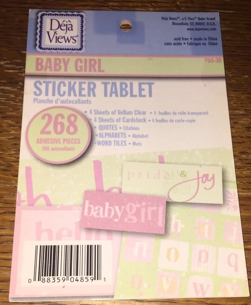Deja Views Baby Girl 268 Sticker Tablet Infant Miracle Blessing Scrapbook POS-30