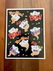VINTAGE Hallmark STICKER Sheet Ghosts Boo Eyes Halloween New