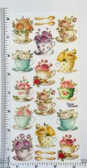 Violette Stickers Teacups & Roses Tea Party Craft Planner Supply Scrapbook