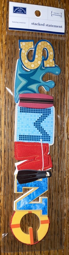 Karen Foster Design Stacked Statement Swimming Title Water 3D Scrapbook Stickers