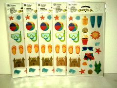 Large Lot Stickers Beach Summer Fun 6 Pks 18 Sheet Stickety Doo Da Craft Scrapbk