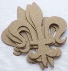{4} *VINTAGE FLEUR DE LIS* Flourish Accent – Chipboard Die Cuts – 2 1/4″ x 3″