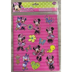 Disney Minnie Mouse Sticker Sheet Hot Stamp 8×10 Inch Daisy Duck Bows Flowers