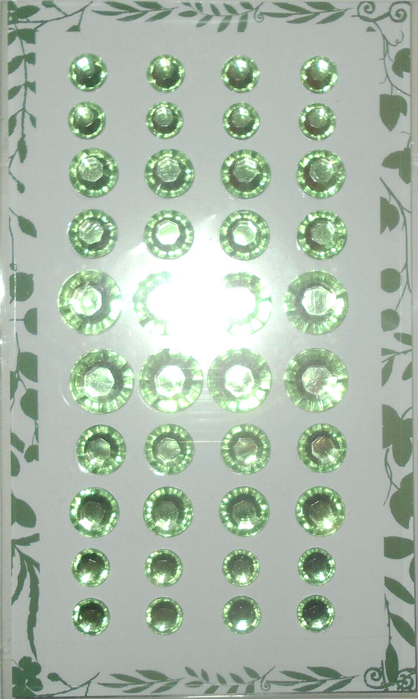 Round Light Lime Pastel Green Gems Bling Craft Smart Stickers Craft Scrapbook