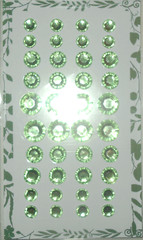Round Light Lime Pastel Green Gems Bling Craft Smart Stickers Craft Scrapbook