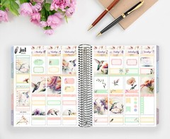 Planner Sticker Kit Watercolor HummingBird Sticker for standard weekly planner