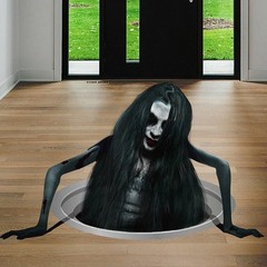 3D Floor Wall Stickers Scary Ghost Halloween Removable Scary Interior Decoration