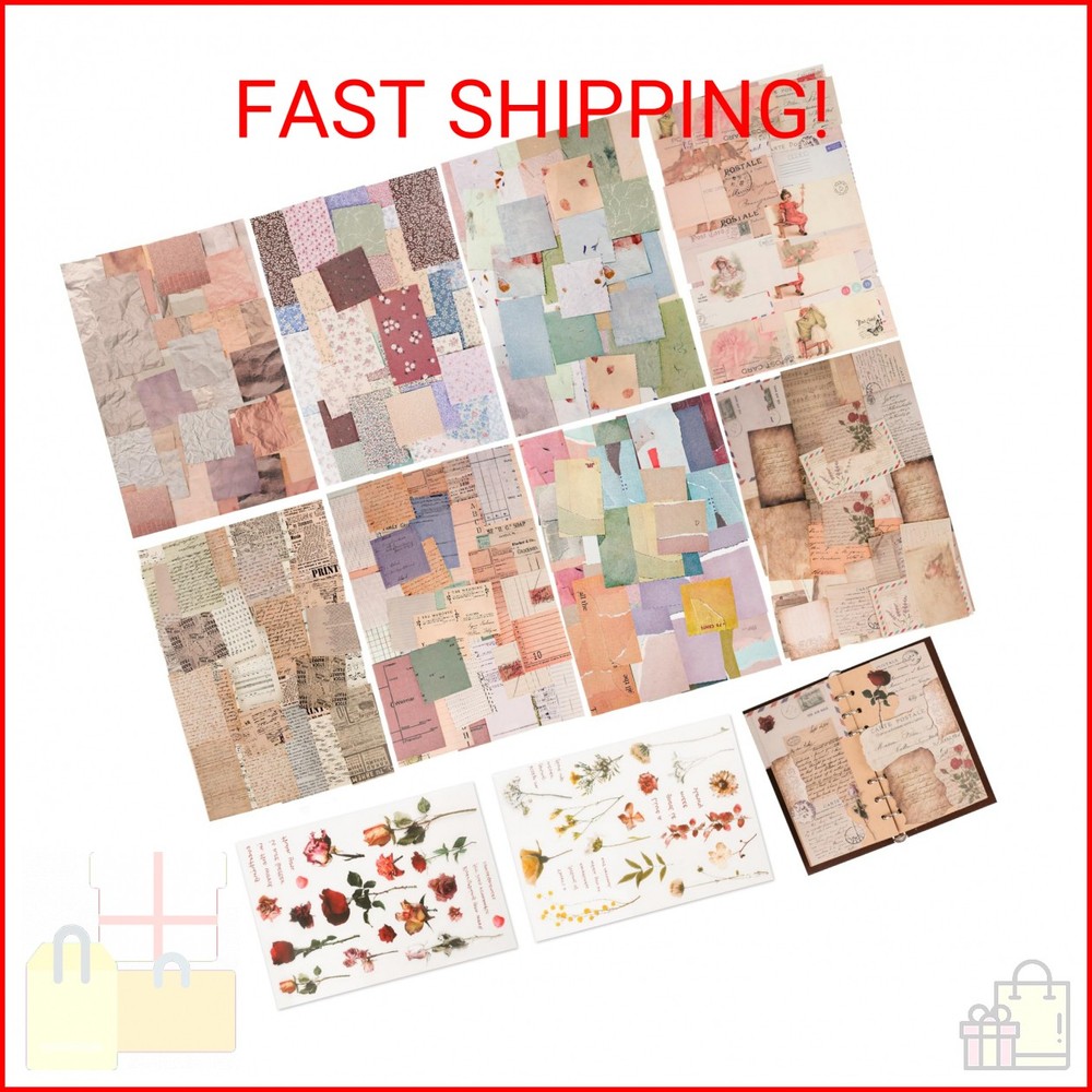 517 Pcs Vintage Scrapbook Paper,Scrapbook Supplies Stickers,Journaling Supplies