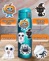 100 Pcs Halloween Party Favors Stickers Waterproof Decals for Water Bottles