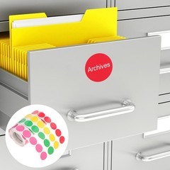 3 Rolls Round Labels Colorful Dot Stickers Coloured Sticky Circle Thermal