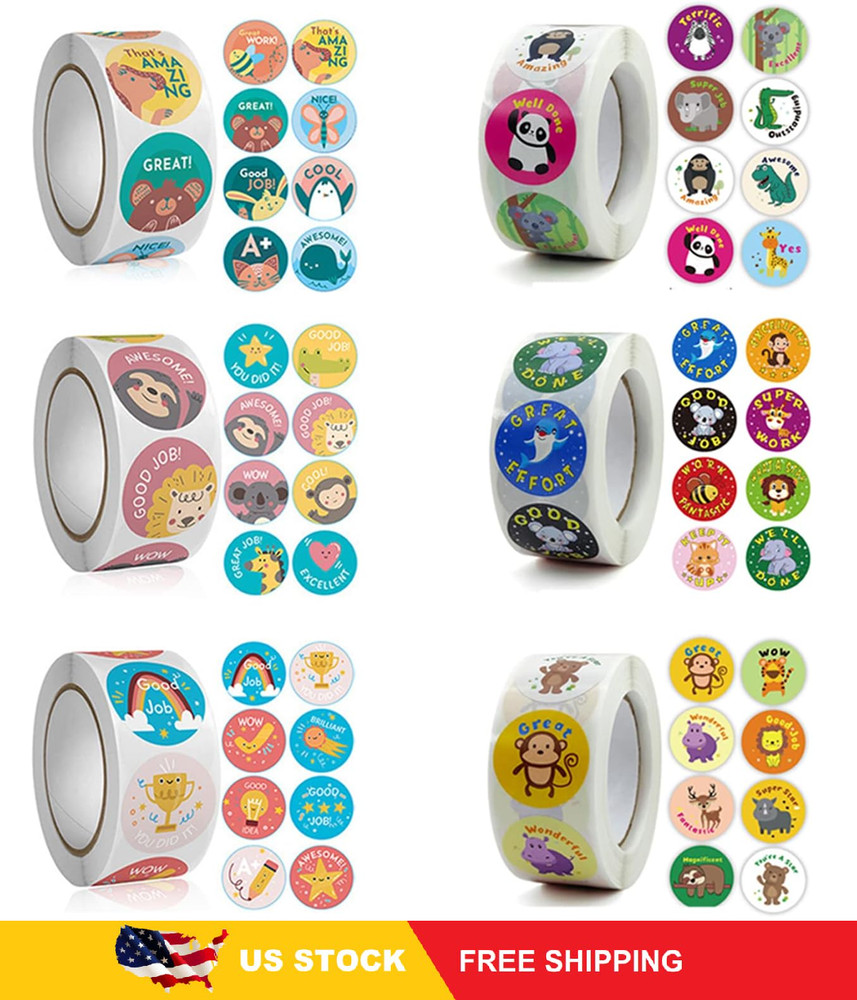 3000 PCS Reward Stickers for Teachers Cartoon Animals Stickers Fun Stickers