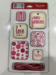 We R Memory Keepers Tag-Line Love Now & Forever Embellishments Tags Scrapbooking
