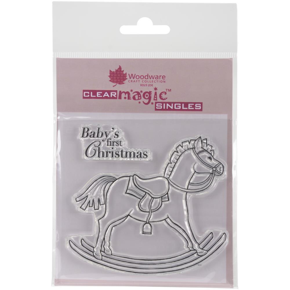 #10 Woodware Craft Clear Stamp ROCKING HORSE Scrapbooking, Stamping