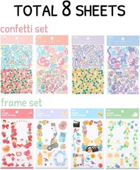 Cute Essential Kawaii Aesthetic Stationery Sticker Pack 8 Sheets 258+ Stickers