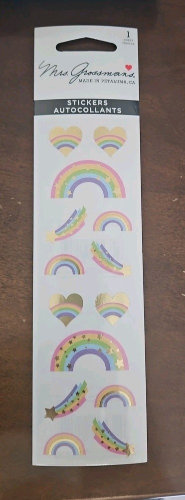 Mrs. Grossman’s STARRY RAINBOWS stickers, Mrs. Grossman heart stars stickers