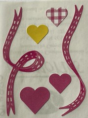 PINK HEARTS & RIBBON ￼Stickers (6pc)Creative Memories•Girl •Valentine•Female ￼