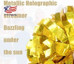 2PCS Cheerleading Pom Poms Foil Plastic Metallic Cheerleader Sport Kids Adults