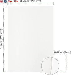50 Pack 8.5 X 11 Inches White Chipboard Sheets,40 Pt White Chipboard, Medium Wei